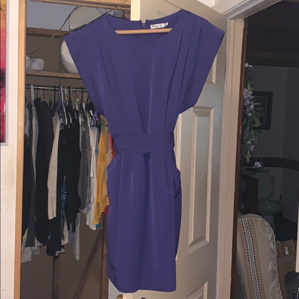 Purple midi dress